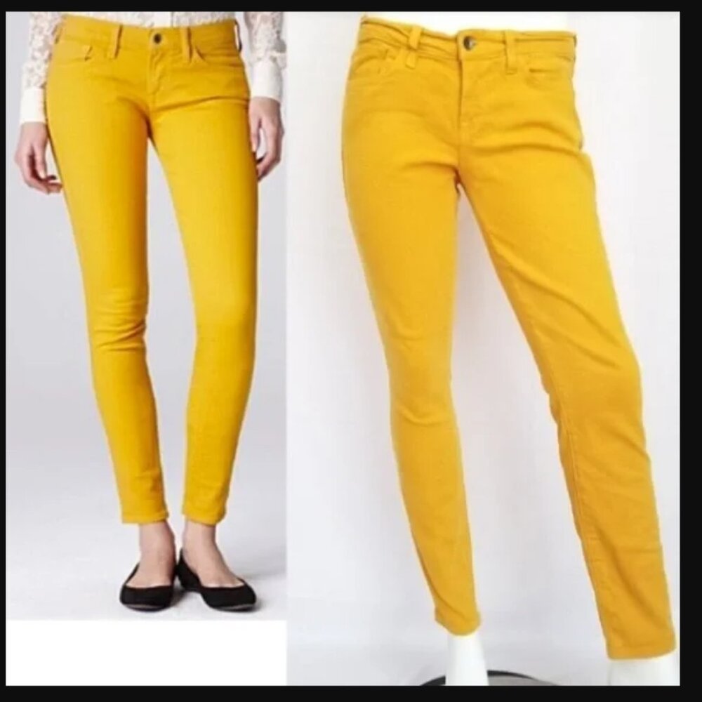 Lucky Brand Charlie Skinny Ankle Mustard Yellow Jeans
